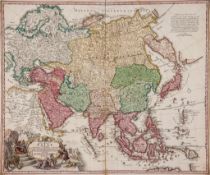 Homann (Johann Christoph) - Recentissima Asiae Delineatio, the continent, with part of Europe,