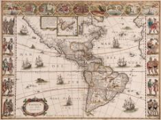 Blaeu (Willem) - Americæ Nova Tabula, the Americas, with small inset map of Greenland, Iceland and