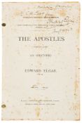 The Apostles An Oratorio, signed presentation inscription from Elgar  ( Sir   Edward, composer,