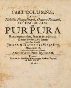 Colonna (Fabio) - Opusculum de Purpura...,  numerous illustrations, some foxing and a couple of