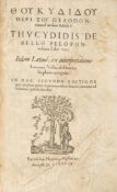 Thucydides.- - De bello Peloponnesiaco libri VIII,  woodcut printers device to title, parallel