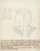 [Portrait drawings of the Pharoahs their Queens and noted warriors taken...  [Portrait drawings of