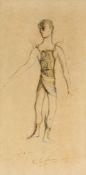 Hurry (Leslie) - Costume design for a young cupid,  crayon and watercolour, signed and dated  56,
