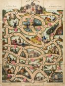 Games.- - The Journey, or, Cross Roads...,  to Conqueror`s Castle ,  large folding board-game on 12