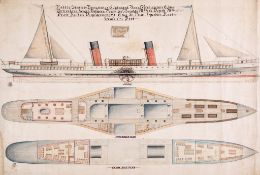 Naval Architecture.- - Paddle Steamer Designed at Clydebank Naval Architecture Class, a sheet of an