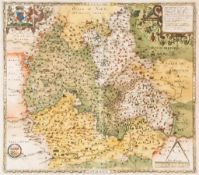 Saxton (Christopher) - Oxonii, buckinghamiæ et berceriæ comitatuum, combined county map of