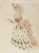 Heeley (Desmond) - Costume design for Isobel Jeans as Mrs. Malaprop in Sheridan`s ""The Rivals"",