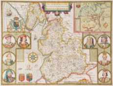 Speed (John) - The Countie Pallatine of Lancaster, described and divided into Hundreds, county map