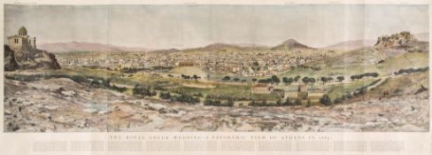 Graphic (The) - A Panoramic View of Athens in 1889, commemorating the Royal Greek Wedding,   wood-