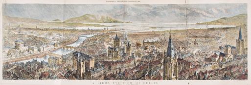 Brewer (H.W.) - A Bird`s Eye View of Dublin, issued as a supplement to The Graphic,   wood-engraved