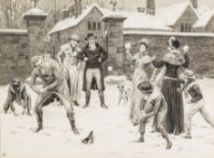 Dadd (Frank, 1851-1929) - Snowball fight, together with three other winter scenes, including `