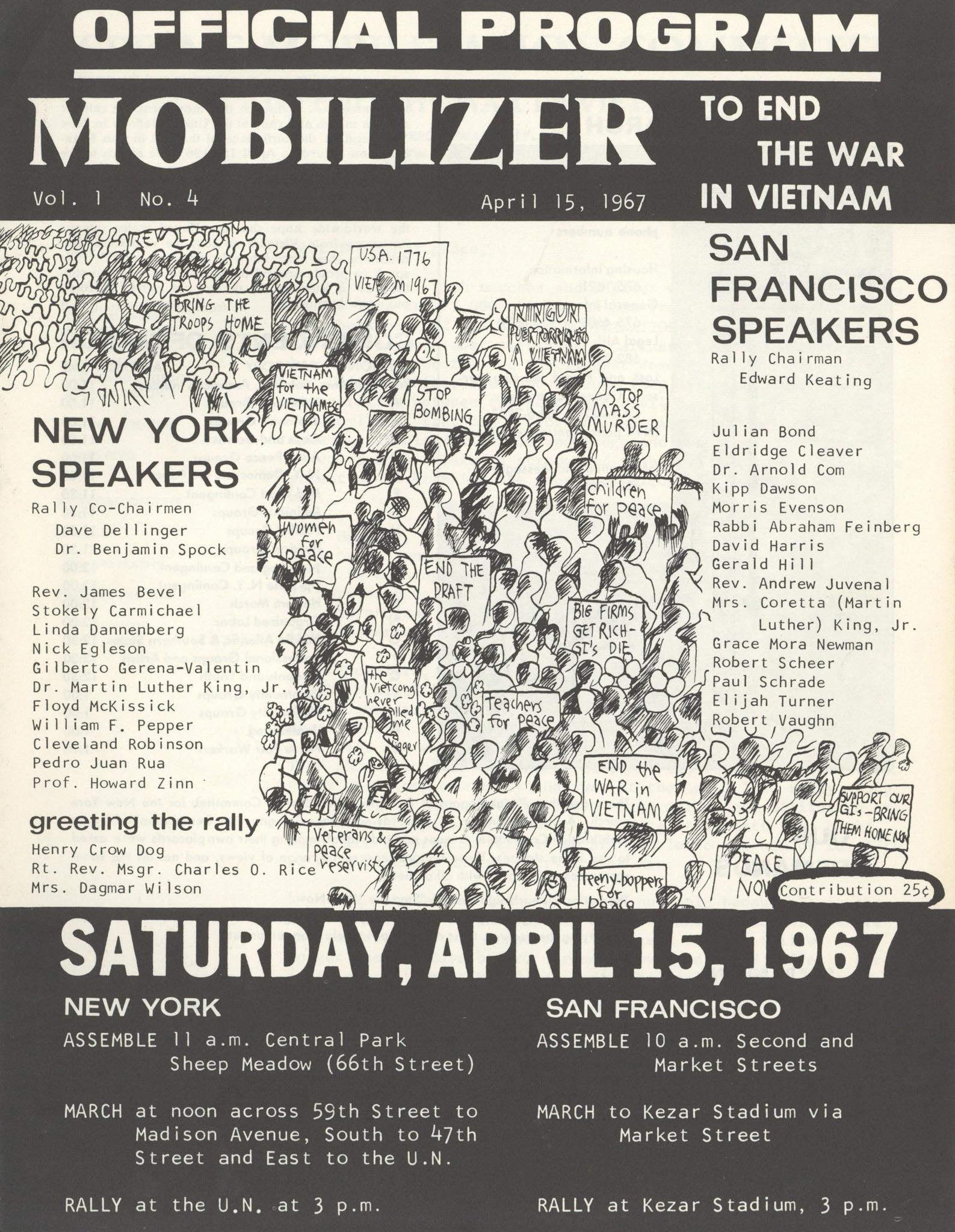 COL Four original issues of "Mobilizier" , pub. New York, 1966-67. Vol 1 No COL Four original issues