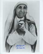 SP A 10 x 8" glossy black and white, half length photograph of Mother Teresa SP A 10 x 8" glossy