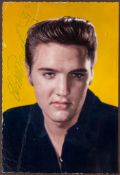 SP A 27.5 x 23 cm mounted colour head and shoulders postcard of Elvis Presley SP A 27.5 x 23 cm