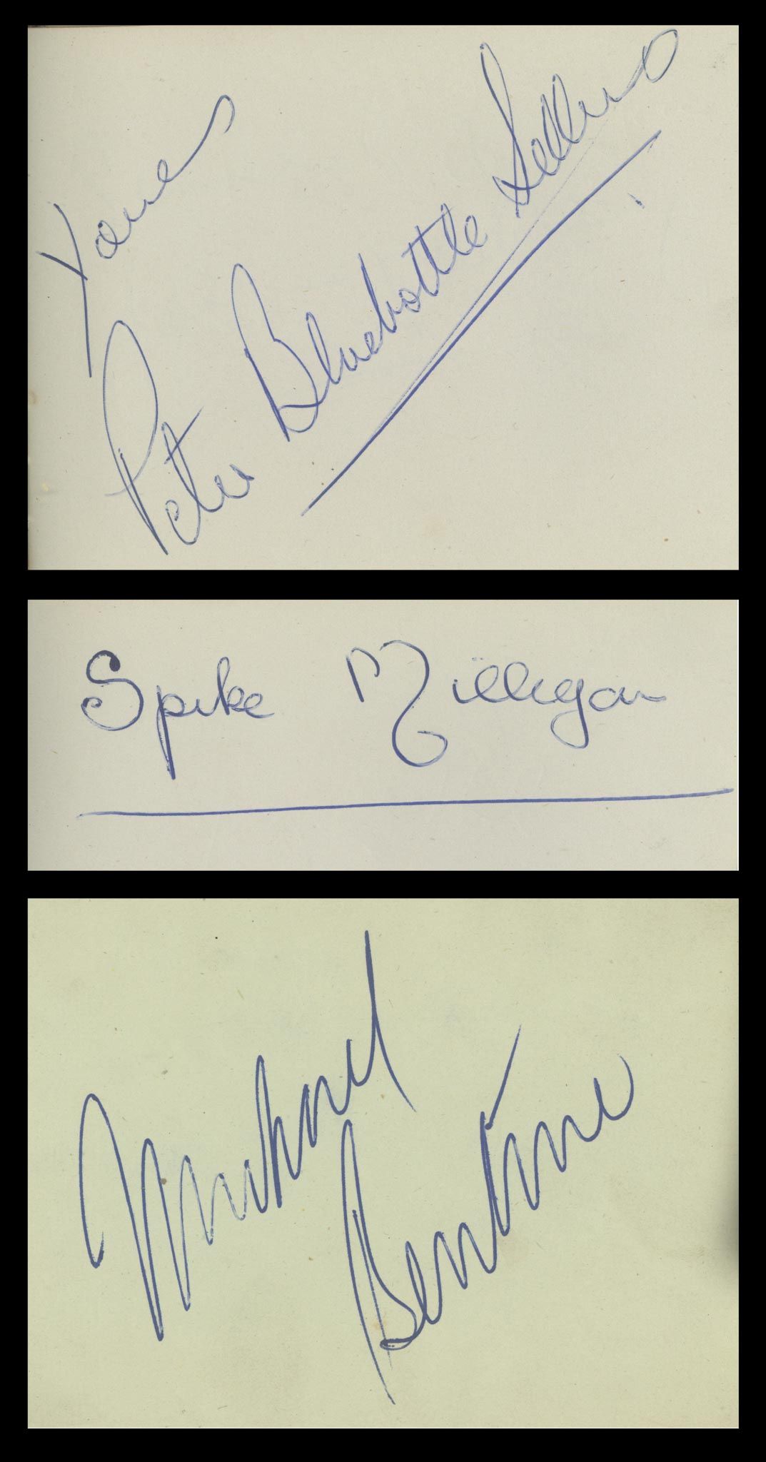 COL A small autograph album, c. 1950s, including Michael Bentine COL A small autograph album, c.