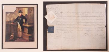 DS A mounted 30.4 x 38cm one page English royal document on vellum DS A mounted 30.4 x 38cm one page