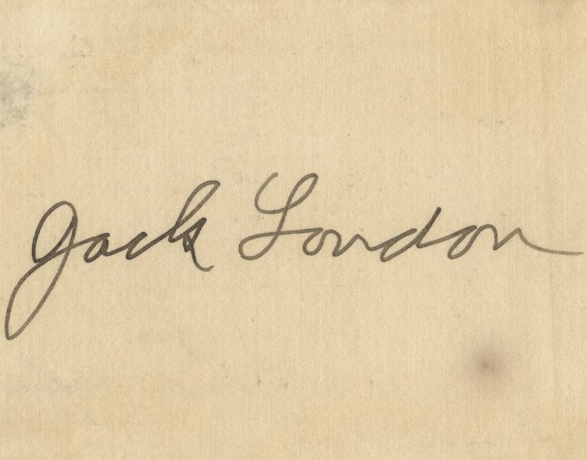 NS A 6.6 x 8.8cm clipped signature in ink of Jack London on cream card NS A 6.6 x 8.8cm clipped