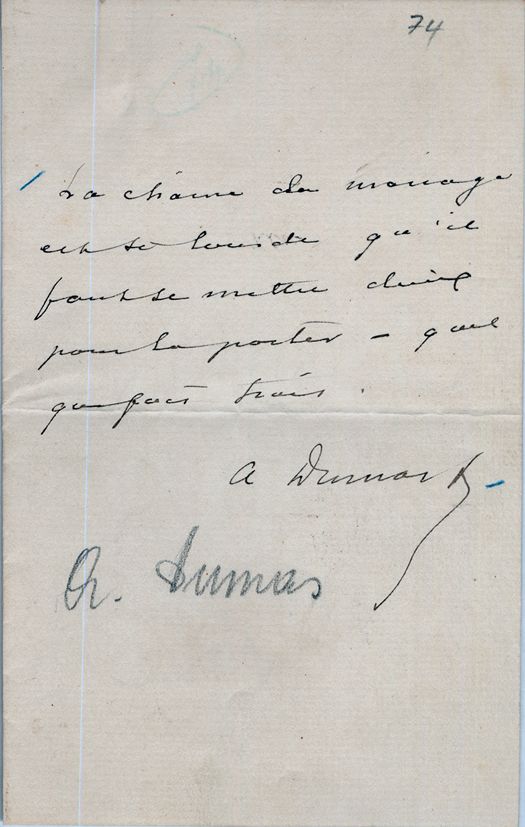 ALS A 15.1 x 9.9cm note, written and signed in black ink by the French... ALS A 15.1 x 9.9cm note,