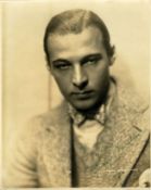 SP A 10 x 8" vintage sepia head and shoulders photograph of Rudolph Valentino SP A 10 x 8" vintage