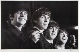 MEM A stunning black and white photographic print of The Beatles by Bill... MEM A stunning black and