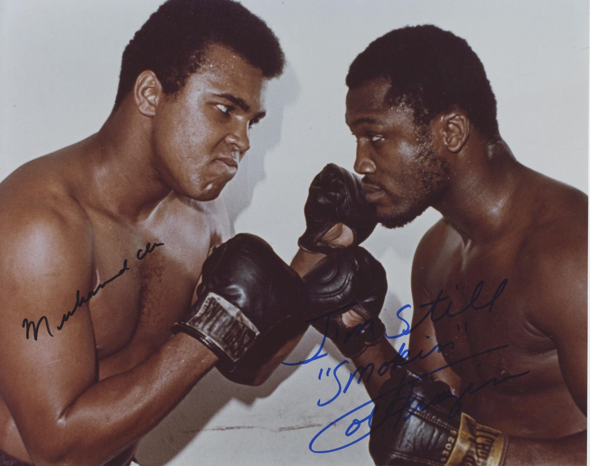 SP A colour landscape 10 x 8" photograph of Muhammad Ali and Joe Frazier SP A colour landscape 10