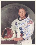 SP A set of three signed 10x8s of the Apollo XI crew, Neil Armstrong SP A set of three signed
