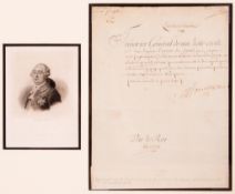 DS A mounted 31 x 23cm one page French royal document on paper DS A mounted 31 x 23cm one page