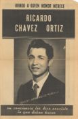 MEM An original 43.2 x 29cm campaign broadsheet supporting Ricardo Chavez Ortiz MEM An original 43.2