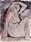 Paul Delvaux (1897-1994) - Untitled (Figure Study), 1947 pen and ink, with ink wash and gouache on