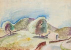 Frank Dobson (1888 - 1963) - Landscape watercolour on paper signed in pencil at lower left 10 x 13