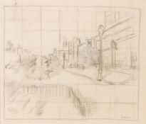 Walter Richard Sickert (1860-1942) - Rue Aguado - Dieppe, c1910 pencil on tissue, signed `Sickert`