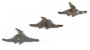 Barry Flanagan (1941-2009) - Flying Nessies, 1976 three glazed ceramics, each dated and numbered