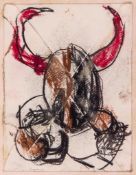 Roger Hilton (1911-1975) - Crab, 1962 coloured pastels on an envelope 4 1/2 x 3 1/2 in., 11.4 x 8.