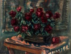 Sigmund Menkes (1896-1986) - Les Roses Rouges, c1930 oil on canvas, signed at lower left, and titled