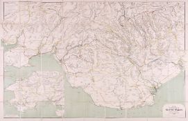 Official Railway Map of South Wales, showing from Llanelly to Newport,   lithograph printed in