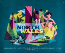 Lander (R.M.) - North Wales. British Railways. Poster  offset lithograph in colours, 40 x 50ins (101