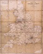 Airey (John) - Airey`s Railway Map of England & Wales,  lithographed map, printed in colours, 1030 x