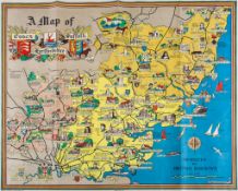 Stone  (Lawrence) - A map of Essex, Suffolk, Hertfordshire, British Railways. Poster  lithograph