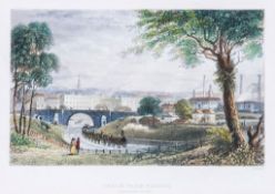 A mixed group of six railway views, including a lithograph by Groom, after Greenwood, showing `The