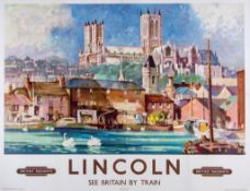 Hick (Allanson) - Lincoln, British Railways. Poster  lithograph in colours, backed on linen, 40 x