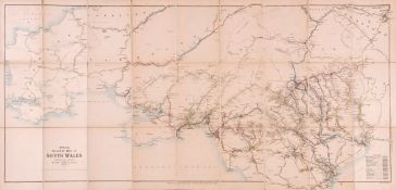 Official Railway Map of South Wales,  lithographed map, with some hand-colouring, 560 x 1150 mm.,