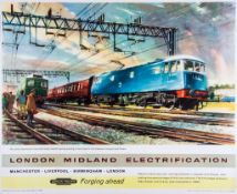 Greene - London Midland Electrification, British Railways. Poster  offset lithograph in colours,