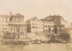 Giacomo Caneva (1813 - 1865) - Porto di Ripetta, Rome, ca.1850 Salt print pasted to contemporary