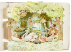 Pop-up book.- - Peeps into Fairyland, A Panorama Picture Book of Fairy Stories,  lithograph title, 6