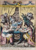 Gillray (James) - The French Consular-Triumverate, settl`ing the New Constitution,  etching with