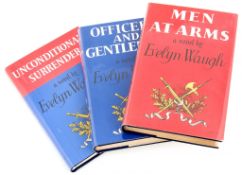 Waugh (Evelyn) - [The Sword of Honour trilogy], 3 vol.,   comprising   Men at Arms,   jacket spine