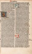 Latin. Biblia Latina , edited by Petrus Angelus de Monte Ulmi, double column Latin. Biblia