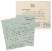 3 Autograph Letters signed & 1 Typed Letter signed to Oliver Simon, 5pp (John,poet, writer, and