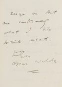 Autograph Letter signed to Alfred Milner at the Pall Mall Gazette (Oscar,writer and playwright,
