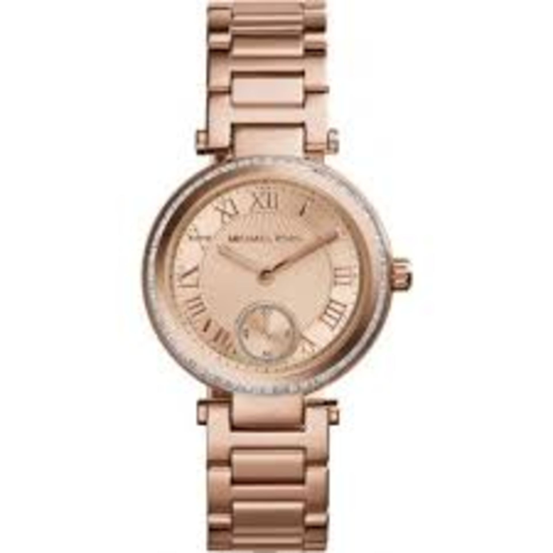 Stylish Michael Kors watch, model number MK5971, stainless steel with rose gold plating and stone - Image 2 of 2